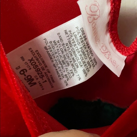 Bonnie Baby Red, Green and Gold LS Dress - Picture 6 of 6